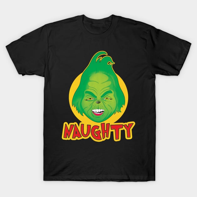 Naughty Grinch T-Shirt by LeMae Macabre